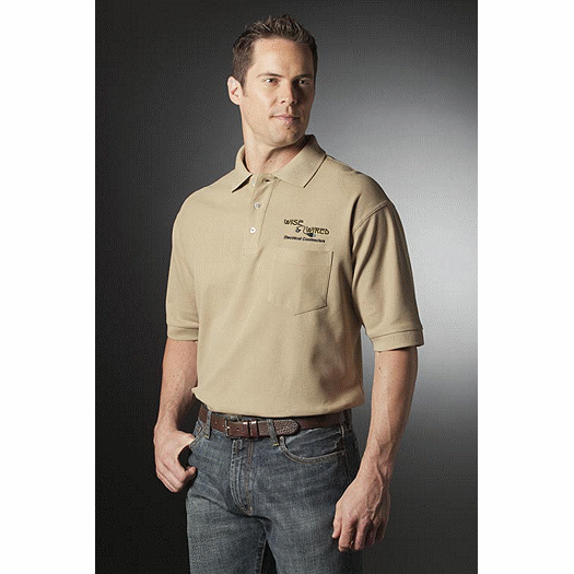 100% Cotton Pique Polos, Men's, Short Sleeve, w/ Pkt - Office and Business Supplies Online - Ipayo.com