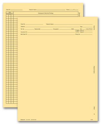 8 1/4 x 10 3/4 General Exam Record, Without Account Record, Letter Style