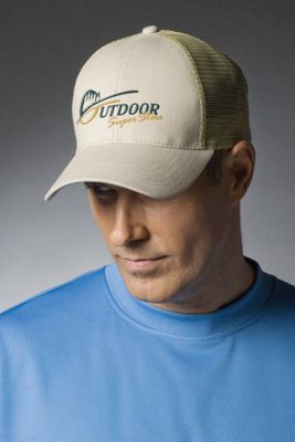 Brushed Twill Caps with Mesh Back, Embroidered - Office and Business Supplies Online - Ipayo.com