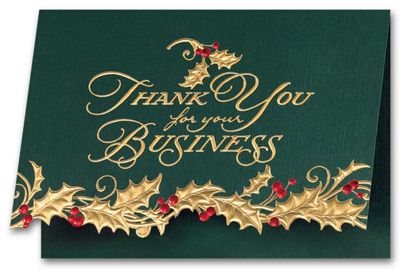 Holly Appreciation Holiday Card - Office and Business Supplies Online - Ipayo.com