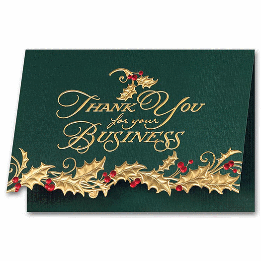 Holly Appreciation Holiday Card - Office and Business Supplies Online - Ipayo.com
