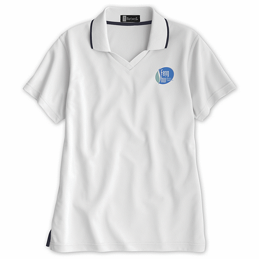 Ladies Tipped-Collar Performance Polo, Embroidered - Office and Business Supplies Online - Ipayo.com