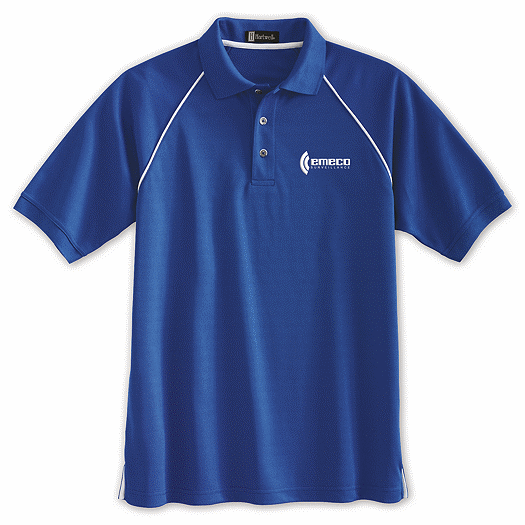 Men's Moisture Mgmt Polo with Piping, Embroidered - Office and Business Supplies Online - Ipayo.com
