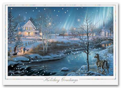 Captivating Northern Lights Holiday Card - Office and Business Supplies Online - Ipayo.com