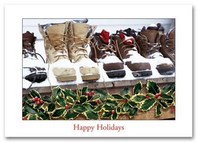 7 7/8 x 5 5/8 Snow Boots Contractor & Builder Holiday Cards