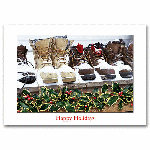 Snow Boots Holiday Card - Office and Business Supplies Online - Ipayo.com