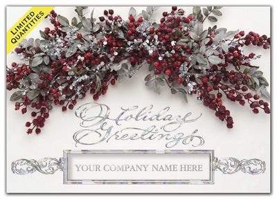 7 7/8 x 5 5/8 Vibrant Swag Holiday Cards