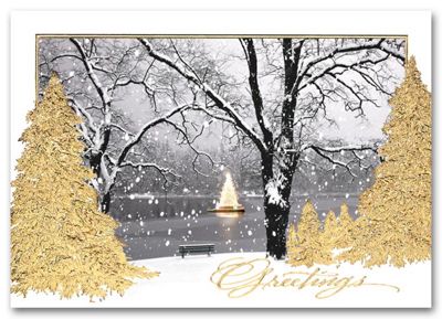 Lakeside Shimmer Christmas Card - Office and Business Supplies Online - Ipayo.com