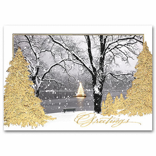 Lakeside Shimmer Christmas Card - Office and Business Supplies Online - Ipayo.com