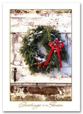 Rustic Wreath Holiday Card - Office and Business Supplies Online - Ipayo.com