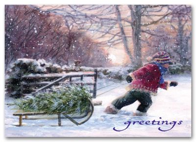 Bringing Home the Tree Holiday Card - Office and Business Supplies Online - Ipayo.com