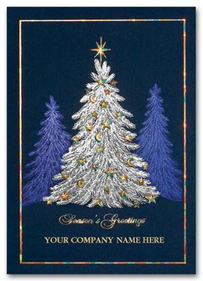 Illuminated Evergreen Business Christmas Card - Office and Business Supplies Online - Ipayo.com