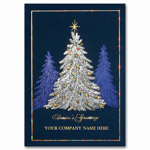Illuminated Evergreen Business Christmas Card - Office and Business Supplies Online - Ipayo.com
