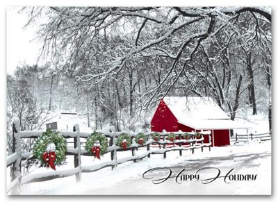 7 7/8 x 5 5/8 Cozy in the Country Holiday Cards