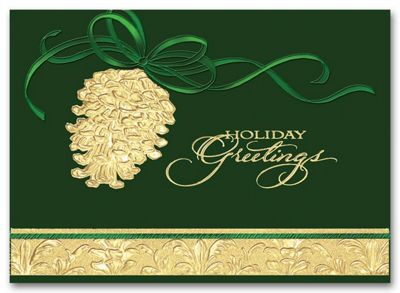 Shining Pinecone Holiday Card - Office and Business Supplies Online - Ipayo.com
