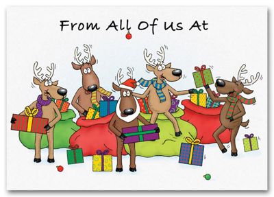 Jolly Reindeer Holiday Card - Office and Business Supplies Online - Ipayo.com