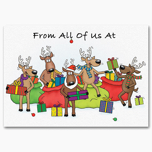 Jolly Reindeer Holiday Card - Office and Business Supplies Online - Ipayo.com