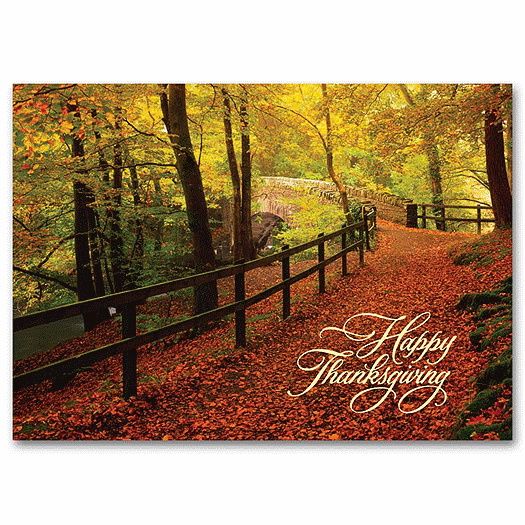 Leaf-Strewn Lane Holiday Card - Office and Business Supplies Online - Ipayo.com