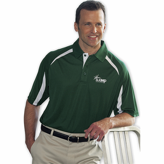 Men's Moisture Management Interlock Color Block Polo - Office and Business Supplies Online - Ipayo.com