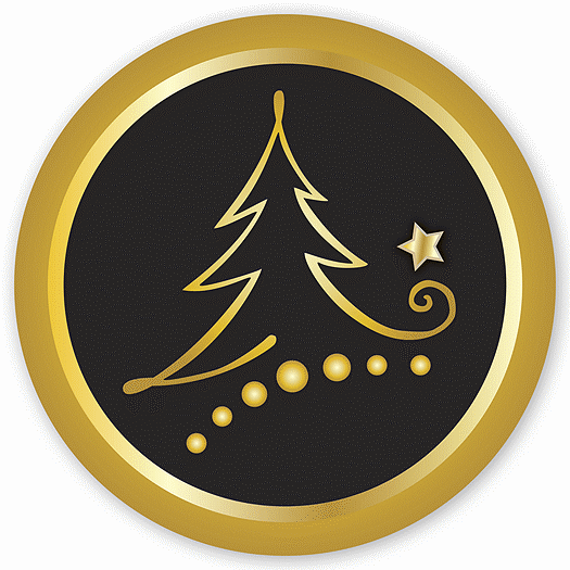 Round Black Tree Christmas Envelope Seal - Office and Business Supplies Online - Ipayo.com