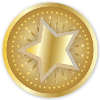 Round Gold Star Christmas Envelope Seal - Office and Business Supplies Online - Ipayo.com