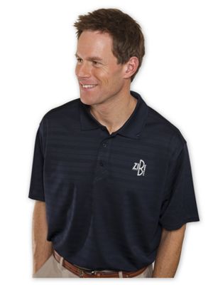 Men's Textured Stripe Poly Polo - Office and Business Supplies Online - Ipayo.com
