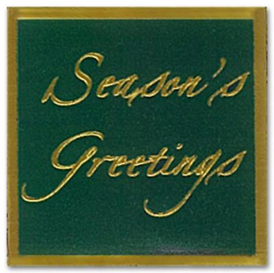 Square Green Gold Season's Greeting Christmas Envelope Seal - Office and Business Supplies Online - Ipayo.com
