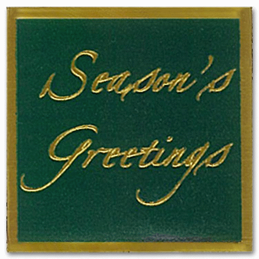Square Green Gold Season's Greeting Christmas Envelope Seal - Office and Business Supplies Online - Ipayo.com