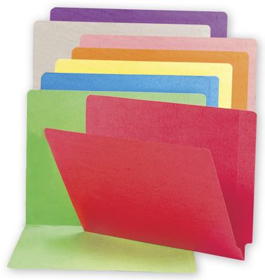 End Tab Folders, Colored, Full Cut, 18 pt, No Fastener - Office and Business Supplies Online - Ipayo.com