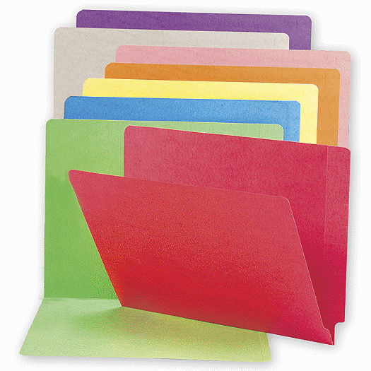 End Tab Folders, Colored, Full Cut, 18 pt, No Fastener - Office and Business Supplies Online - Ipayo.com