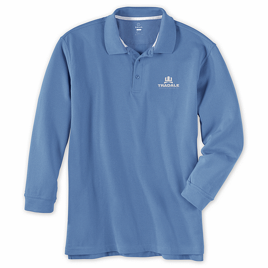 Unisex Long Sleeve Soft Touch Pique Polo - Office and Business Supplies Online - Ipayo.com