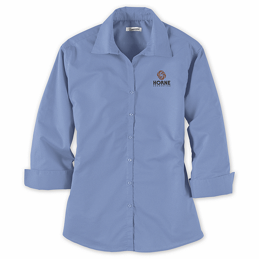 Women's 3/4 Sleeve Poplin Shirt - Office and Business Supplies Online - Ipayo.com
