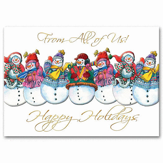 Jolly Snowmen Holiday Card - Office and Business Supplies Online - Ipayo.com