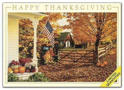 7 7/8 x 5 5/8 Fall Greetings Thanksgiving Cards