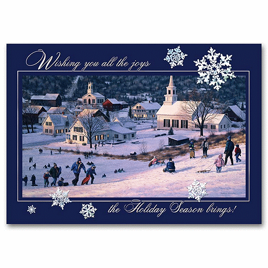 Sledding Fun Holiday Card - Office and Business Supplies Online - Ipayo.com