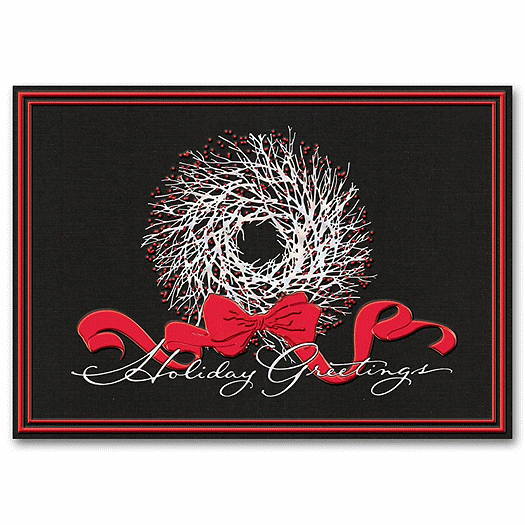 Artistic Wreath Holiday Card - Office and Business Supplies Online - Ipayo.com