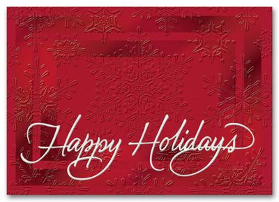 Ruby Snowflakes Holiday Card - Office and Business Supplies Online - Ipayo.com
