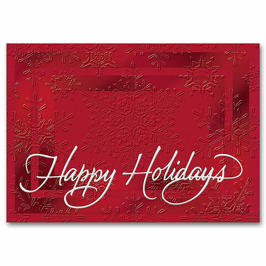 Ruby Snowflakes Holiday Card - Office and Business Supplies Online - Ipayo.com