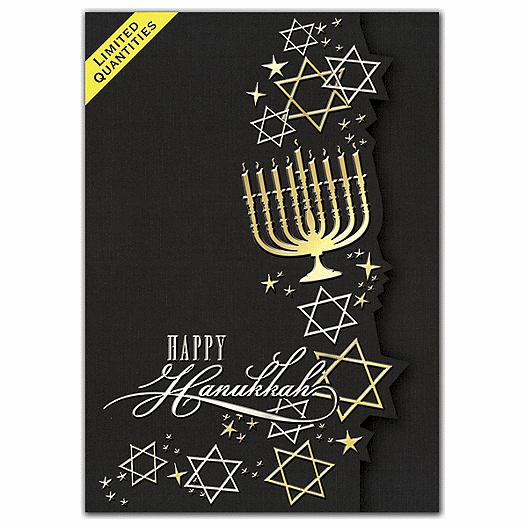 Golden Menorah Hanukkah Card - Office and Business Supplies Online - Ipayo.com