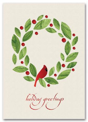 5 5/8 x 7 7/8 Peaceful Cardinal Recycled Paper Holiday Cards