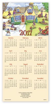 7 7/8 x 16 3/4  open, 7 7/8 x 5 5/8  folded All Year-Round Calendar Cards
