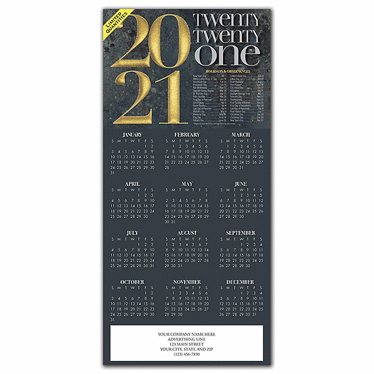 2021 Bold Year Calendar Cards