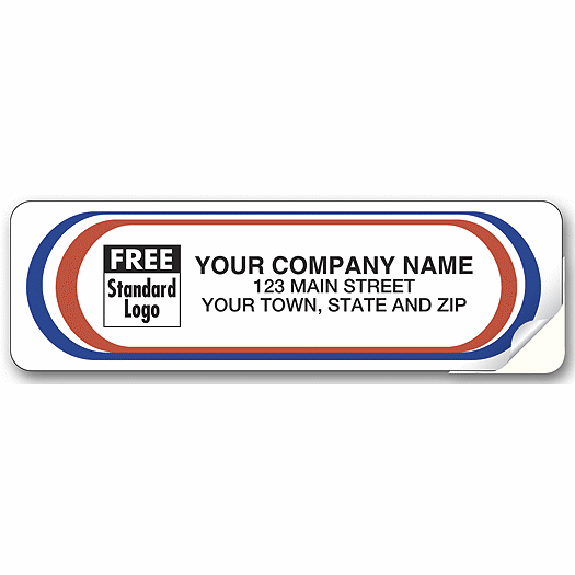 White 3 1/4 x 1 Label with Red & Blue Border - Office and Business Supplies Online - Ipayo.com