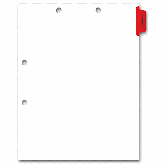Side Tab Chart File Divider, Patient Privacy Tab - Office and Business Supplies Online - Ipayo.com