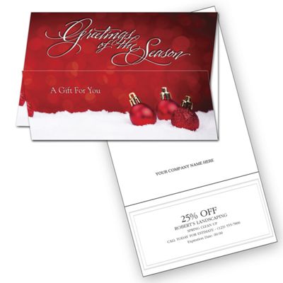 Elegant Ornaments Holiday Coupon Card - Office and Business Supplies Online - Ipayo.com