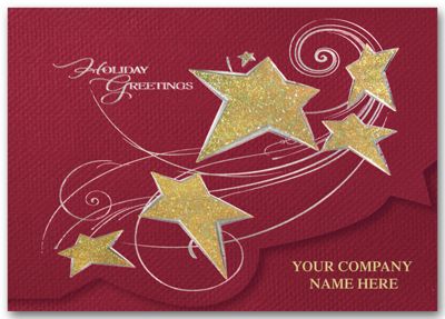 Swirling Stars Holiday Card - Office and Business Supplies Online - Ipayo.com