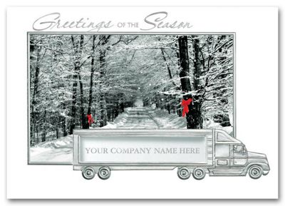 7 7/8 x 5 5/8 Welcoming Road Truck Driver Holiday Cards