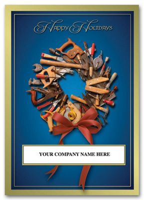 Tool Wreath Contractor/Builder Holiday Card - Office and Business Supplies Online - Ipayo.com