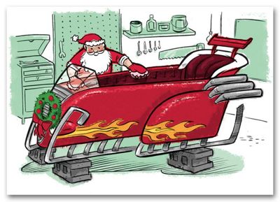 Santa's Ride Automotive Holiday Card - Office and Business Supplies Online - Ipayo.com