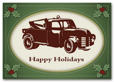 Vintage Tow Automotive Holiday Card - Office and Business Supplies Online - Ipayo.com